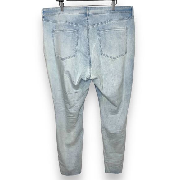 Old Navy light wash high rise distressed rockstar super skinny ankle jeans US 18 - Picture 2 of 10